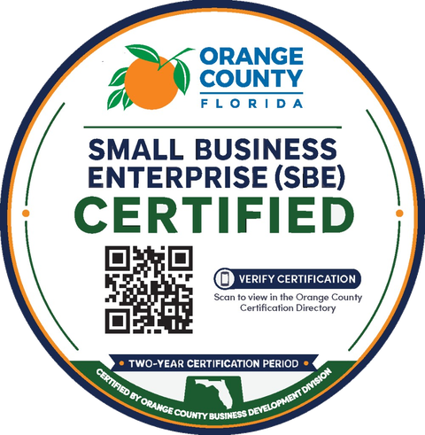 Orange County, Florida Small Business Enterprise (SBE) Certified seal